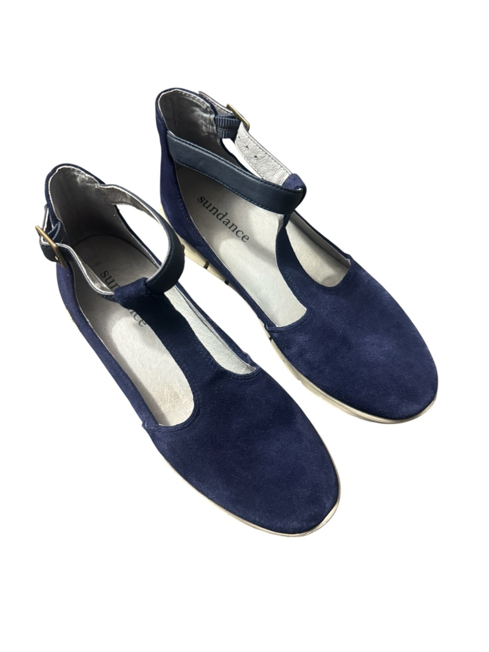 Sundance Mamzelle navy blue suede T-strap shoes Size 6